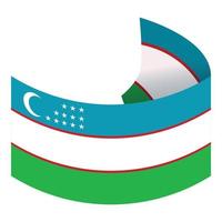 Uzbekistan people flag icon cartoon vector. Islam day vector