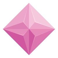 vector de dibujos animados de icono de cristal rosa. piedra morada