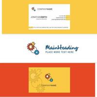 Beautiful Gear Logo and business card vertical Design Vector