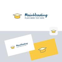 Convocation cap vector logotype with business card template Elegant corporate identity Vector