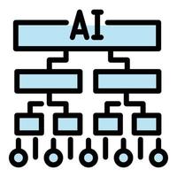 Ai scheme icon outline vector. Network machine vector