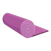 Fabric yoga mat icon, cartoon style vector