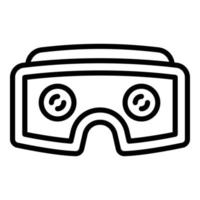 Glass game goggles icon, outline style vector