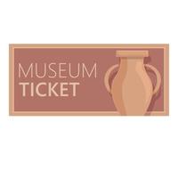 Ancient museum ticket icon cartoon vector. Pass admit vector