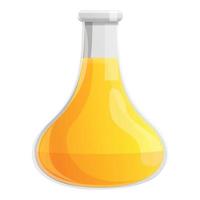 Canola bio glass flask oil icon, cartoon style vector