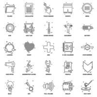 25 conjunto de iconos de línea de mezcla de concepto de negocio vector