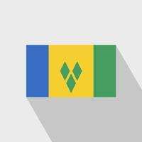 Saint Vincent and Grenadines flag Long Shadow design vector