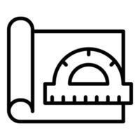 icono de construcción de arquitecto, estilo de contorno vector