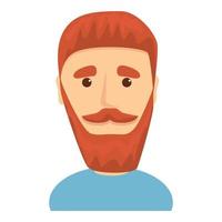 Man with beard icon, cartoon style vector