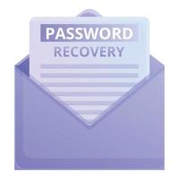 Envelope password recovery icon, cartoon style vector