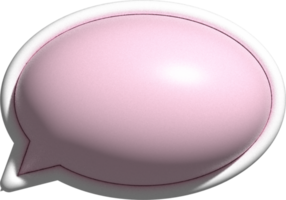 linda burbuja de diálogo rosa 3d, cuadro de texto, decoración de conversación png
