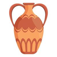 Amphora crockery icon, cartoon style vector