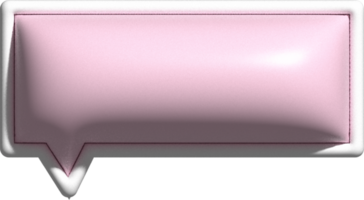 bolha de fala rosa 3d fofa, caixa de texto, decoração de conversa png