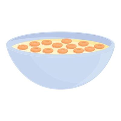  vector de dibujos animados de icono de desayuno de cereal. tazón de leche   Vector en Vecteezy