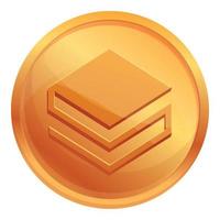 New world cryptocurrency icon, cartoon style vector