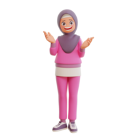 renderização 3D linda mulher muçulmana desportiva png