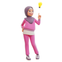 3d render linda mujer musulmana deportiva png