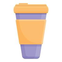 Hot thermo cup icon, cartoon style vector