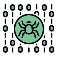 Cyber bug icon outline vector. Ddos code vector