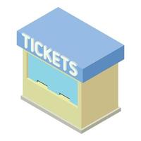 Railway station tickets icon, isometric style vector