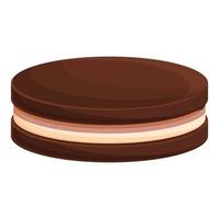 Zephyr cookie icon cartoon vector. Chocolate cocoa vector