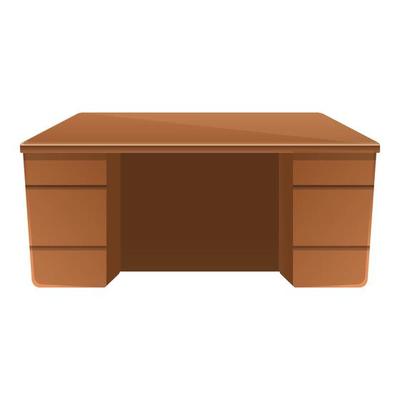 Office table icon, cartoon style