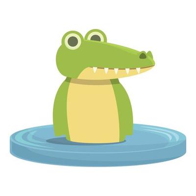 Alligator in river icon cartoon vector. Cute crocodile
