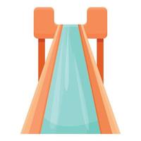 Water park speed slide icon, cartoon style vector