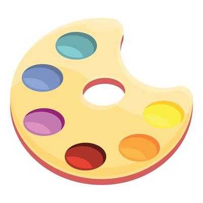 Artist wooden palette with paints and brush in cartoon style isolated on a  white background. Textured clip art, detailed equipment. Vector  illustration 6619647 Vector Art at Vecteezy