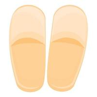 Beige slippers icon, cartoon style vector