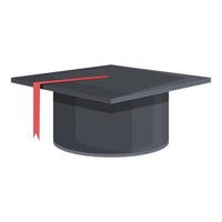 vector de dibujos animados de icono de sombrero de estudiante graduado. gorra universitaria