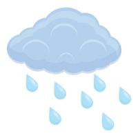 Rainy weather icon, cartoon style vector