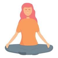 Meditation stress reduction icon cartoon vector. Medicine massage vector