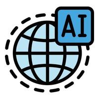 Artificial intelligence icon outline vector. Ai brain vector