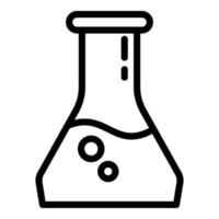 Forensic laboratory flask icon, outline style vector