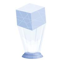 Hologram cube icon cartoon vector. Virtual reality vector