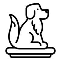 icono de mascota de casa de perro, estilo de contorno vector