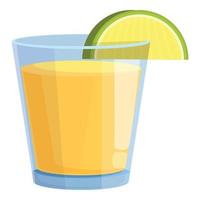 Tequila lime shot icon cartoon vector. Alcohol agave vector