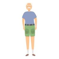 Senior man tourist icon cartoon vector. Adult phone vector