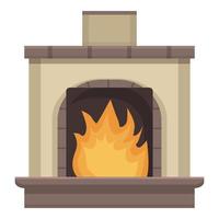 vector de dibujos animados de icono de horno de cena. estufa de fuego