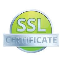 icono de certificado ssl de internet, estilo de dibujos animados vector