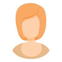 Anonymous lady icon, cartoon style vector