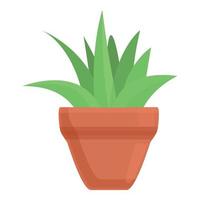 Succulent plant pot icon, cartoon style vector