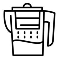 Water filter jug icon, outline style vector
