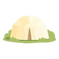 White tent icon cartoon vector. Luxury house vector