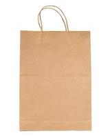 bolsa de papel marrón aislada en blanco con trazado de recorte foto