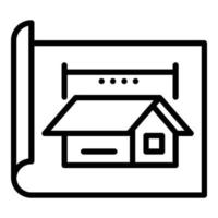 Architect cabana project icon, outline style vector