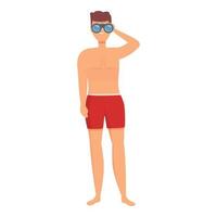 Lifeguard summer icon cartoon vector. Beach guard vector