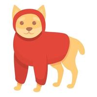 Red dog clothes icon, cartoon style vector