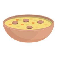 Sausage soup icon cartoon vector. Cuisine culture vector